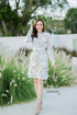 ORANGE JUICE Lace Embroidered Round Neck Dresses